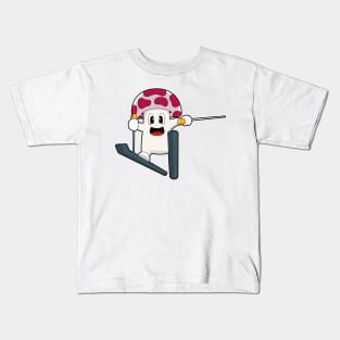 Mushroom Skier Ski Winter sports Kids T-Shirt